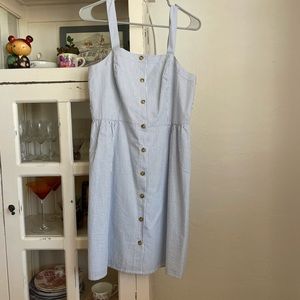 Adorable button front seersucker Sundress, J-Crew, Size medium, only worn once.